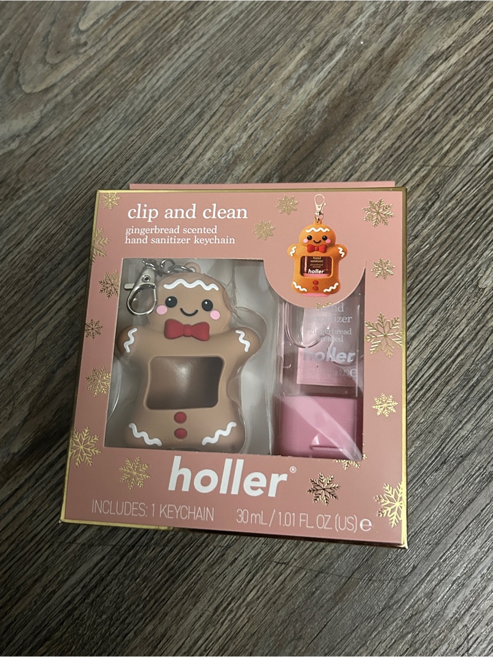 Holler gingerbread Scented Clip and Clean Hand Sanitizer w/Keychain holder 30ml